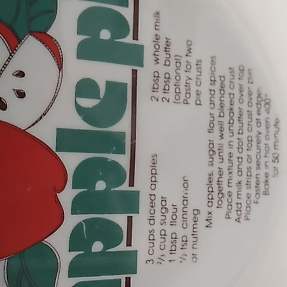 Apple Pie Recipe Plate - Picture 2 of 4